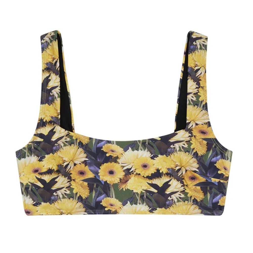 Lazy Oaf Yellow Floral Bikini Top
